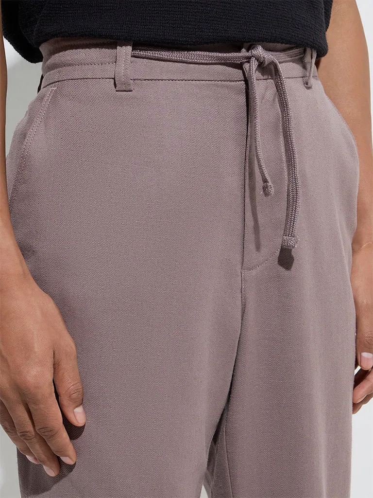 ETA Mauve Mid-Rise Relaxed-Fit Cotton-Blend Chinos