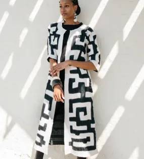 Felted Mola Pattern Long Jacket