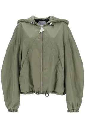 Giubbotto Bomber Con Cappuccio Regolabile Verde Militare