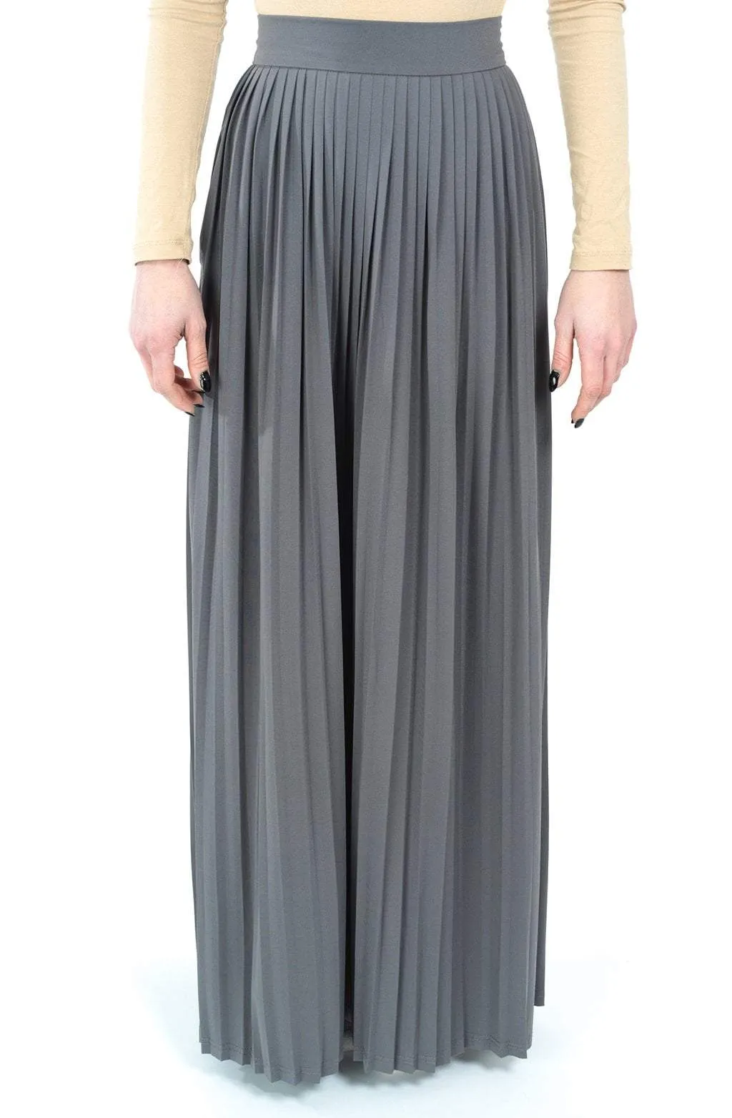 Gray Milk silk maxi Skirt