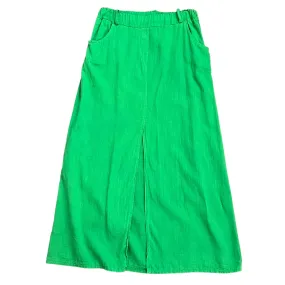 Green Cotton Linen Maxi Skirt With Pockets Size Medium