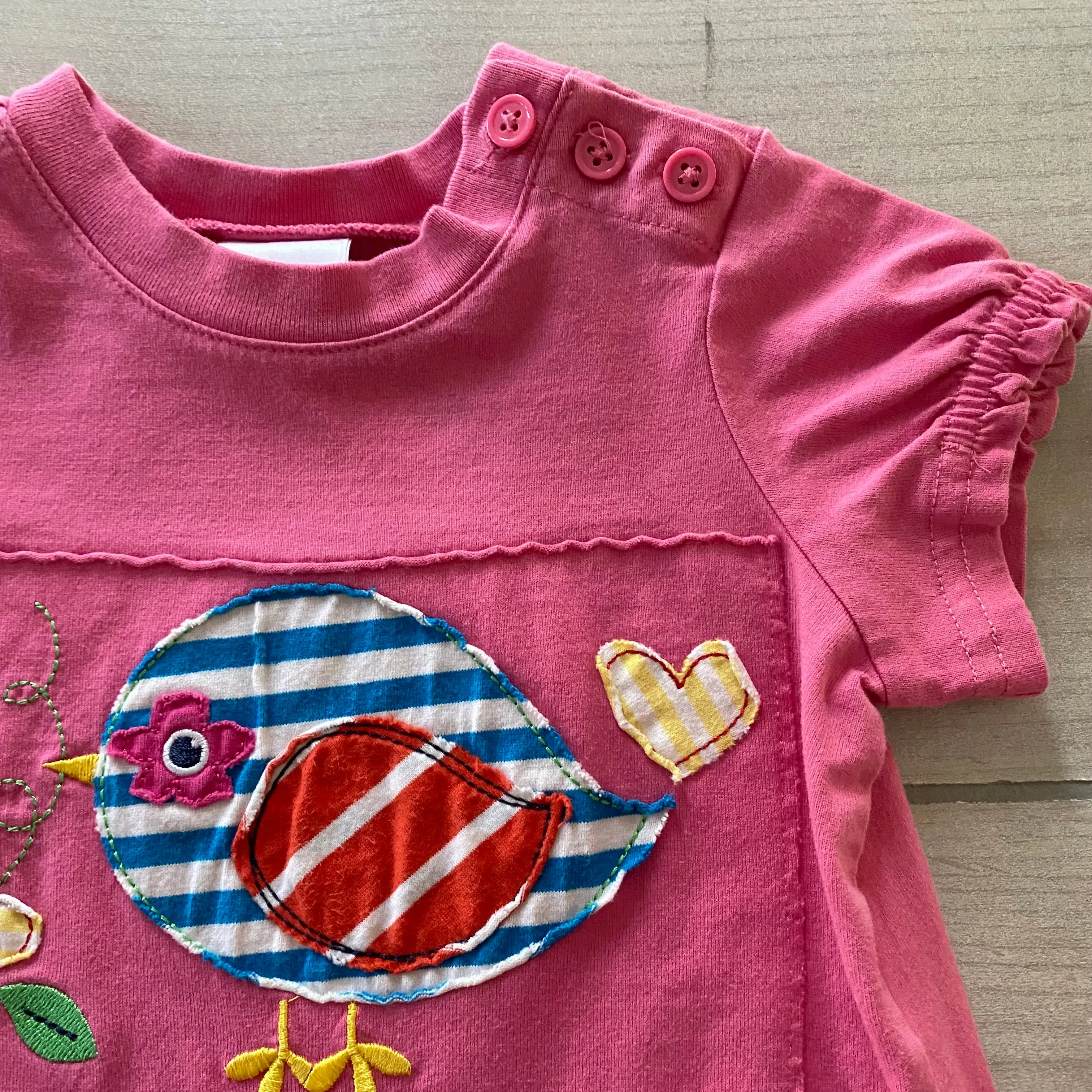 Hanna Andersson Pink Birdie Romper