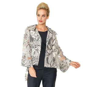 IC Collection Sheer Floral Print  High-Low Jacket -  6154J