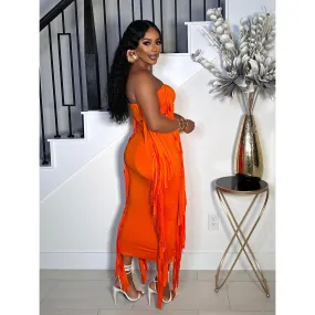 ITS GETTING HOT IN HERE SUMMER SKIRT SET (ORANGE)
