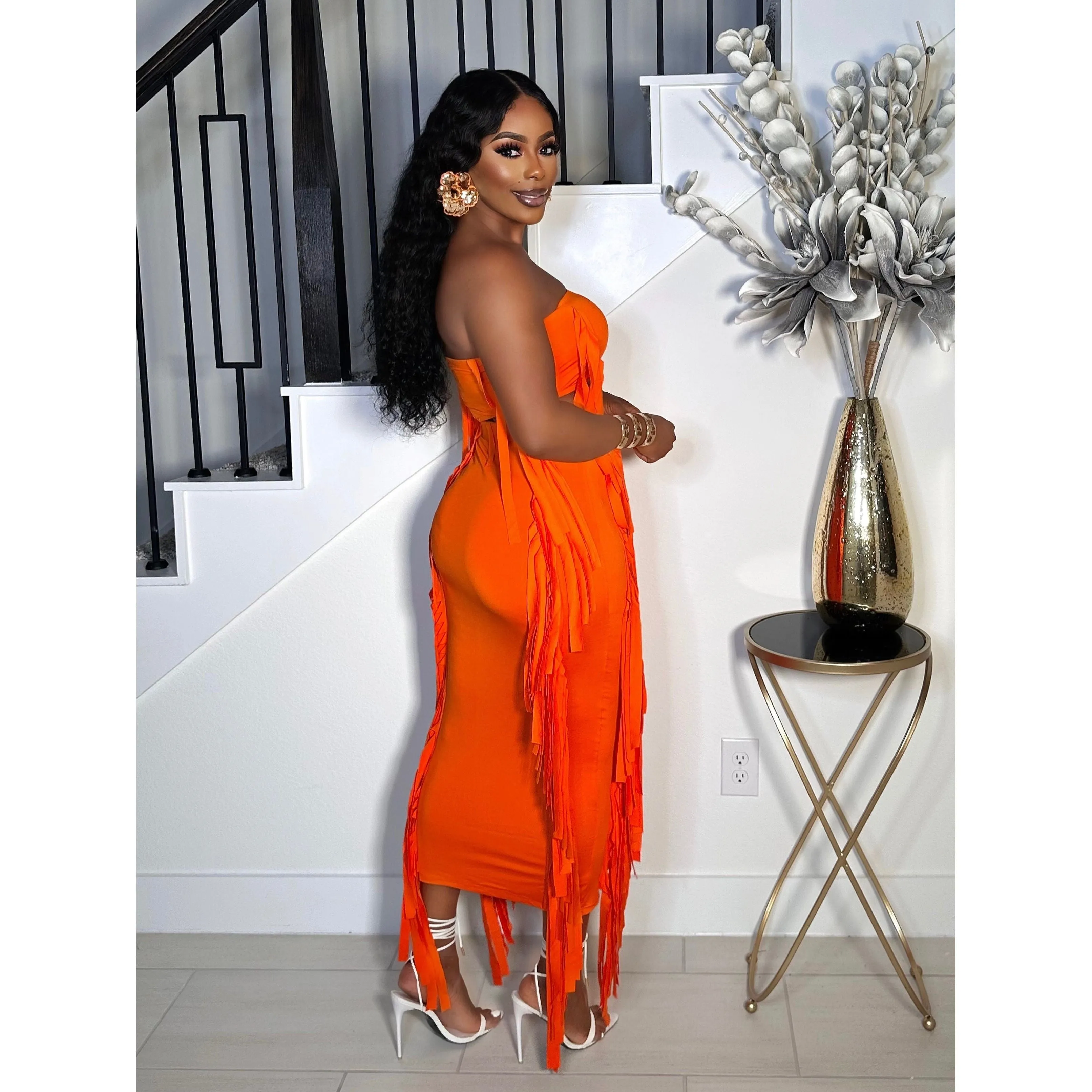 ITS GETTING HOT IN HERE SUMMER SKIRT SET (ORANGE)