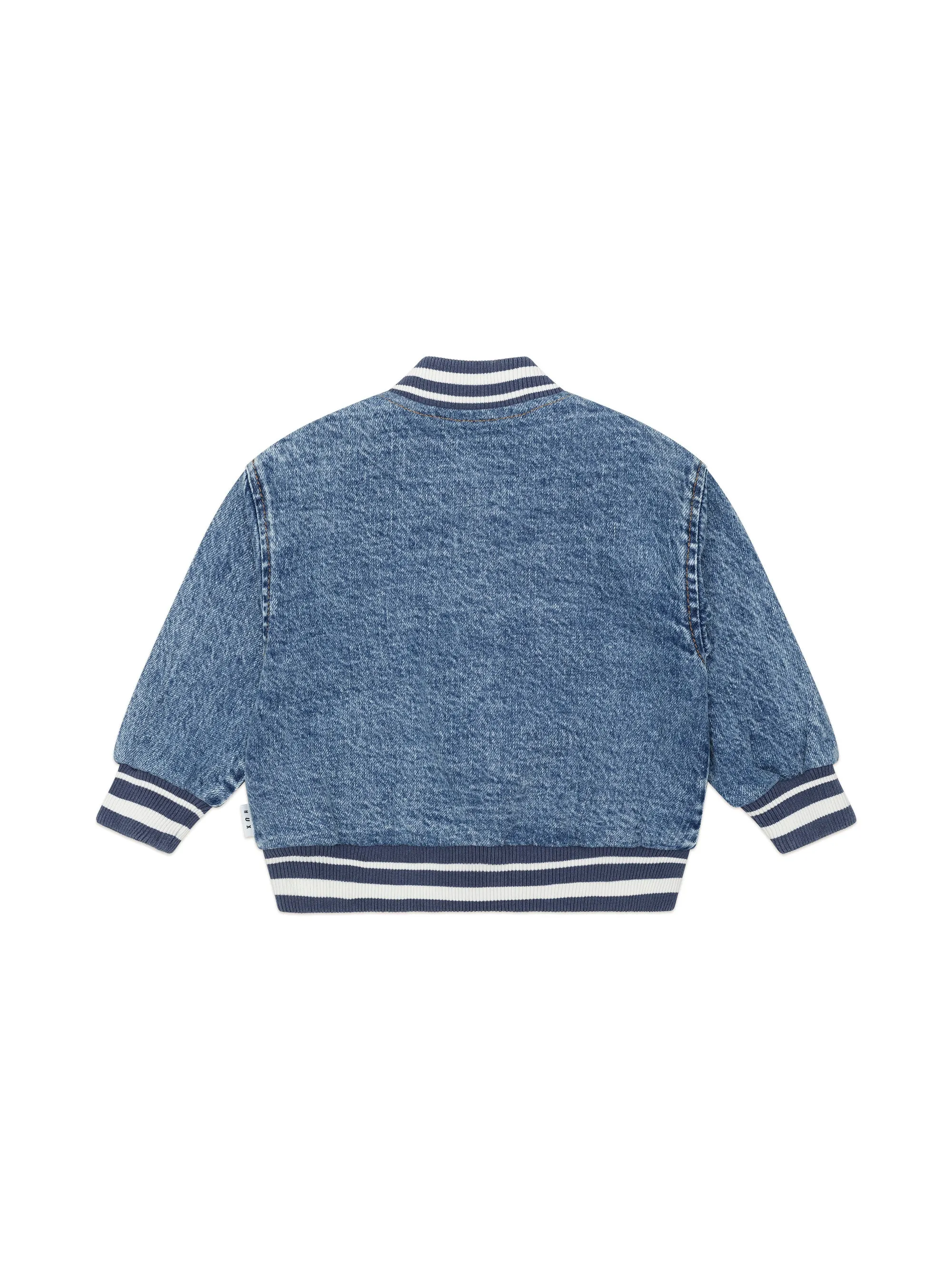 jacket denim bear bomber style - denim