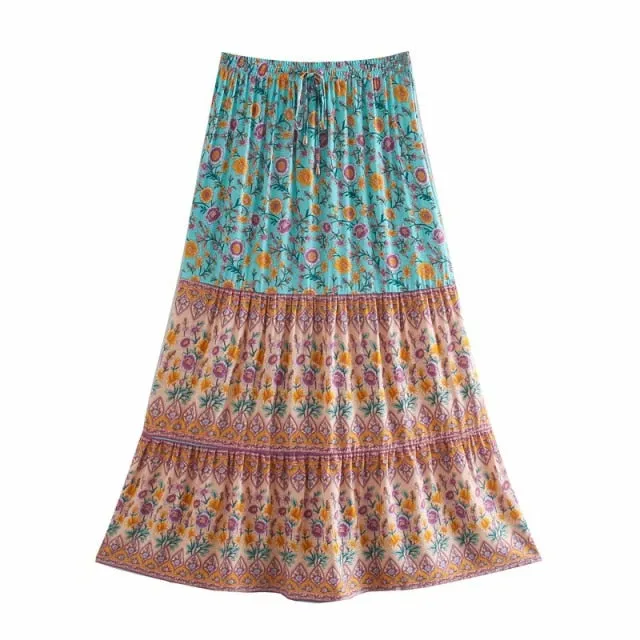 Jade Bohemian Maxi Skirt