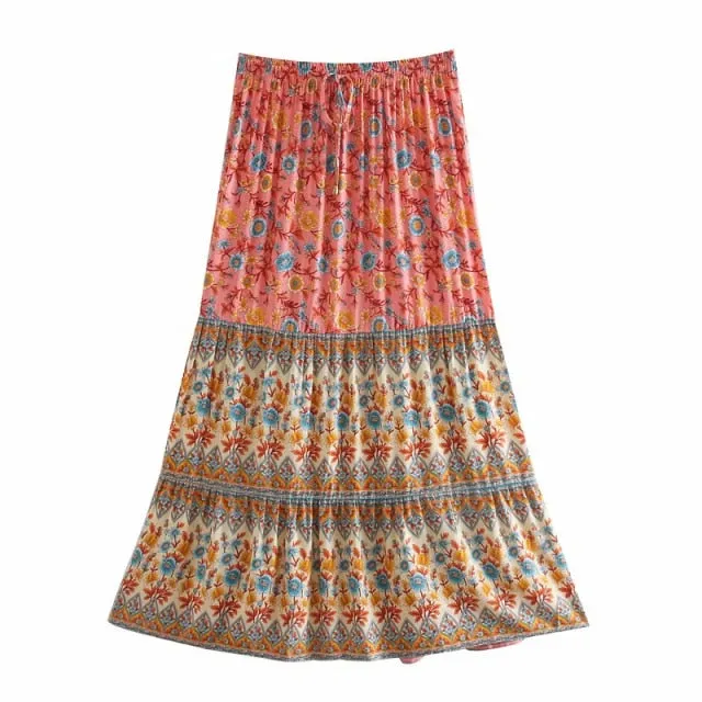 Jade Bohemian Maxi Skirt