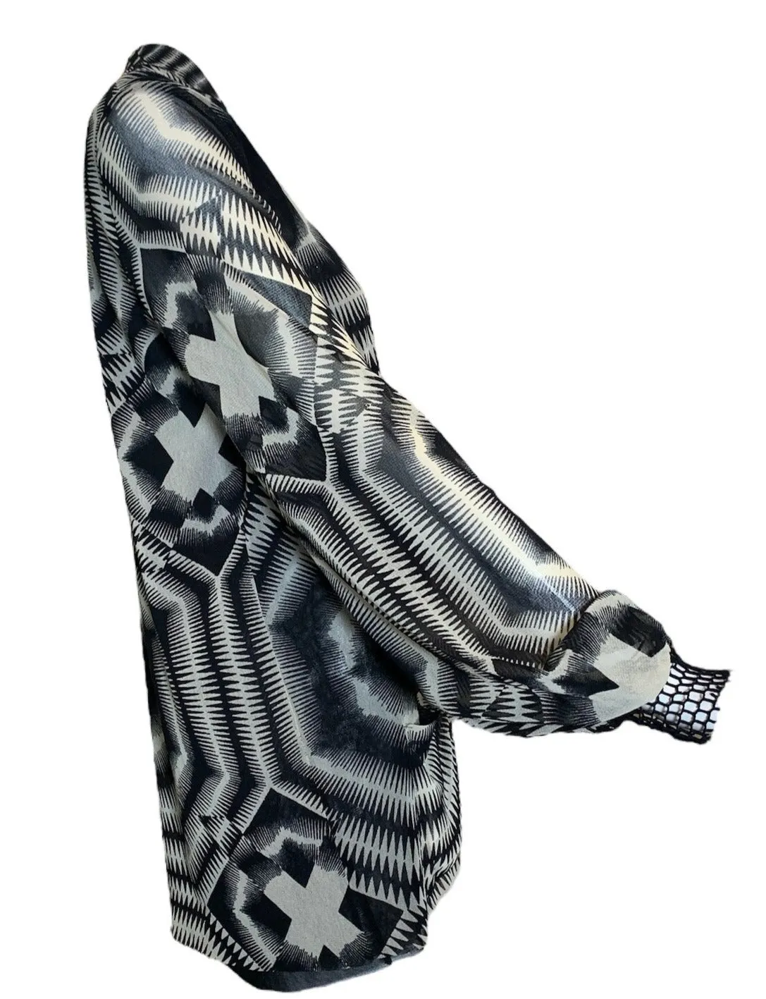 Jean Paul Gaultier 2000s Soleil Sheer Mesh Op Art Beach Cover Up Jacket
