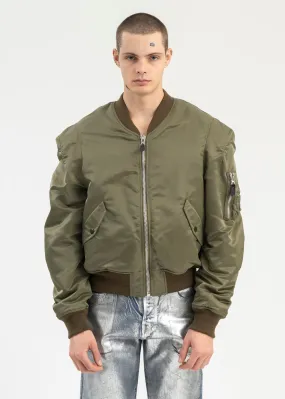 KHAKI ROBOT SHOULDER BOMBER JACKET