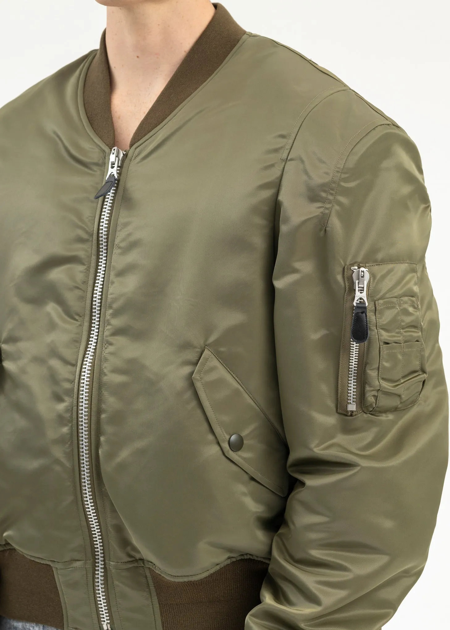 KHAKI ROBOT SHOULDER BOMBER JACKET
