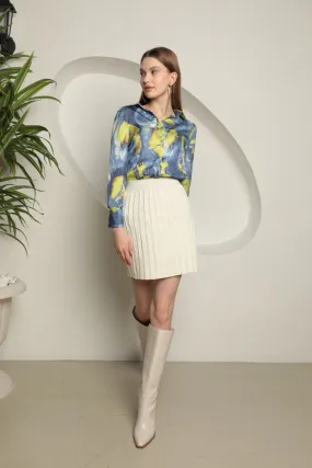KKT Knitwear Women's Pleated Skirt-Ecru - Naucalpan de Juárez