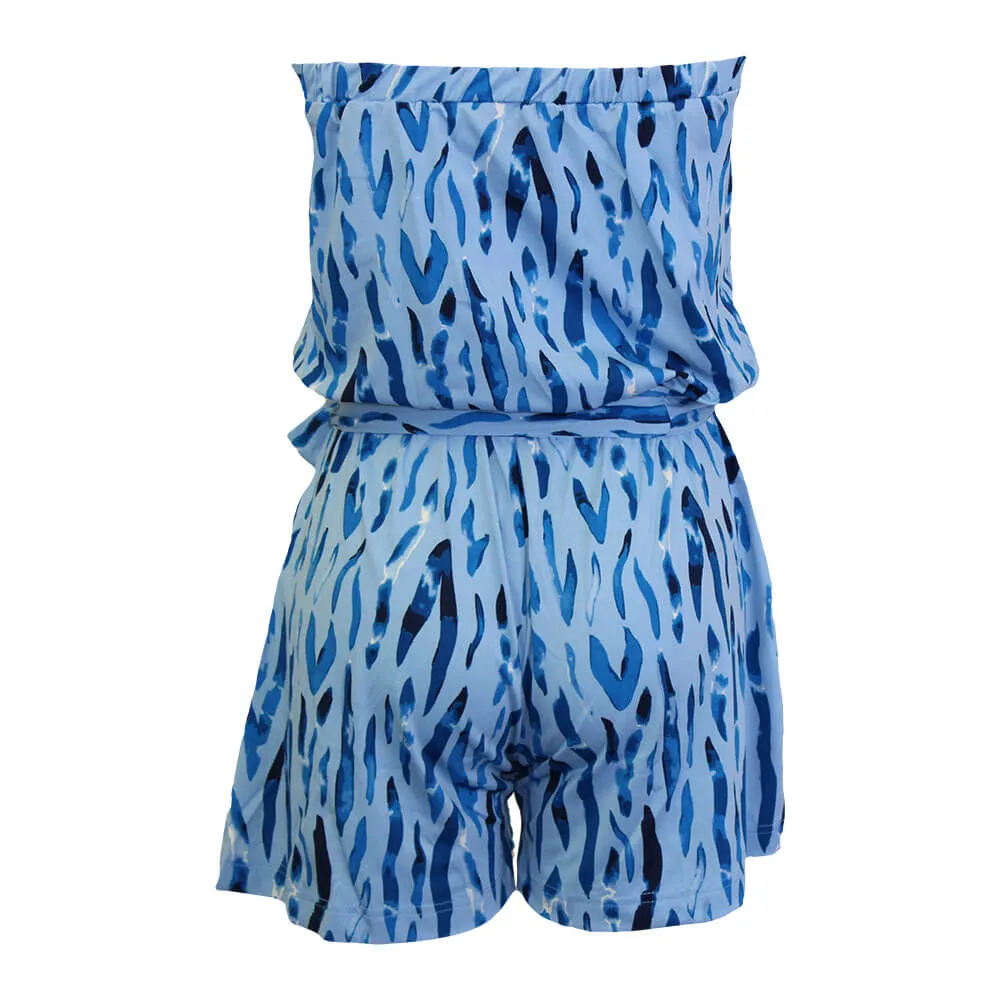 La Mer Luxe Tahiti Raina Strapless Romper - Navy/Maya