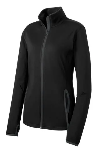 LADIES SPORT-WICK STRETCH CONTRAST FULL ZIP JACKET