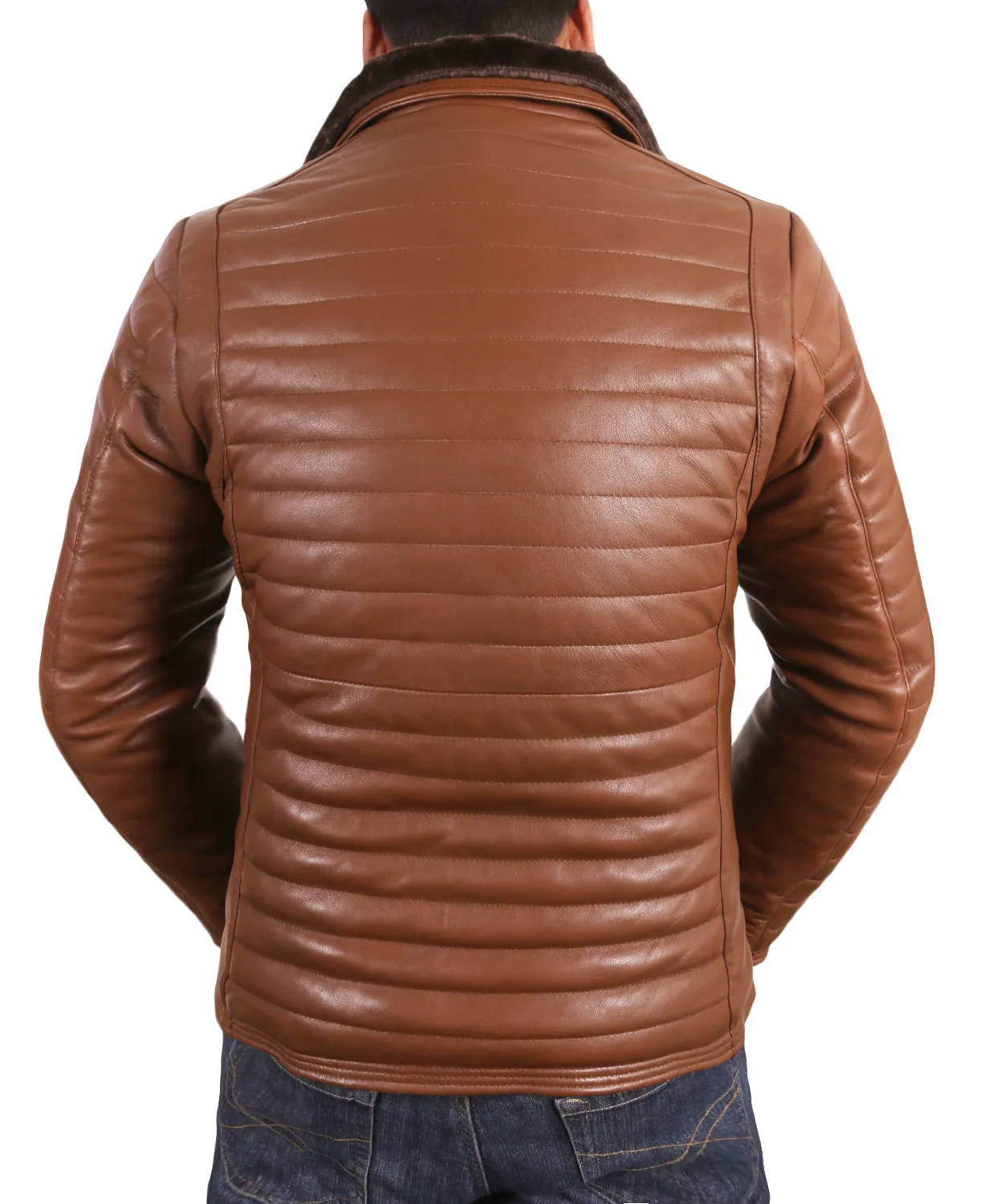Leather Jackets Hub Mens Genuine Lambskin Leather Jacket (TAN, fencing Jacket) - 1701046