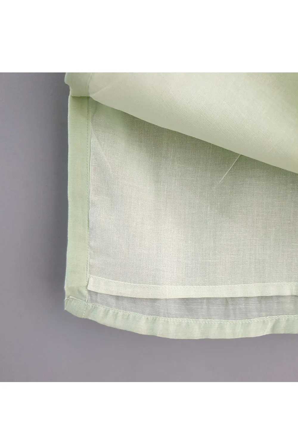 Light green kurta and straight pyjama with embroidered jacket