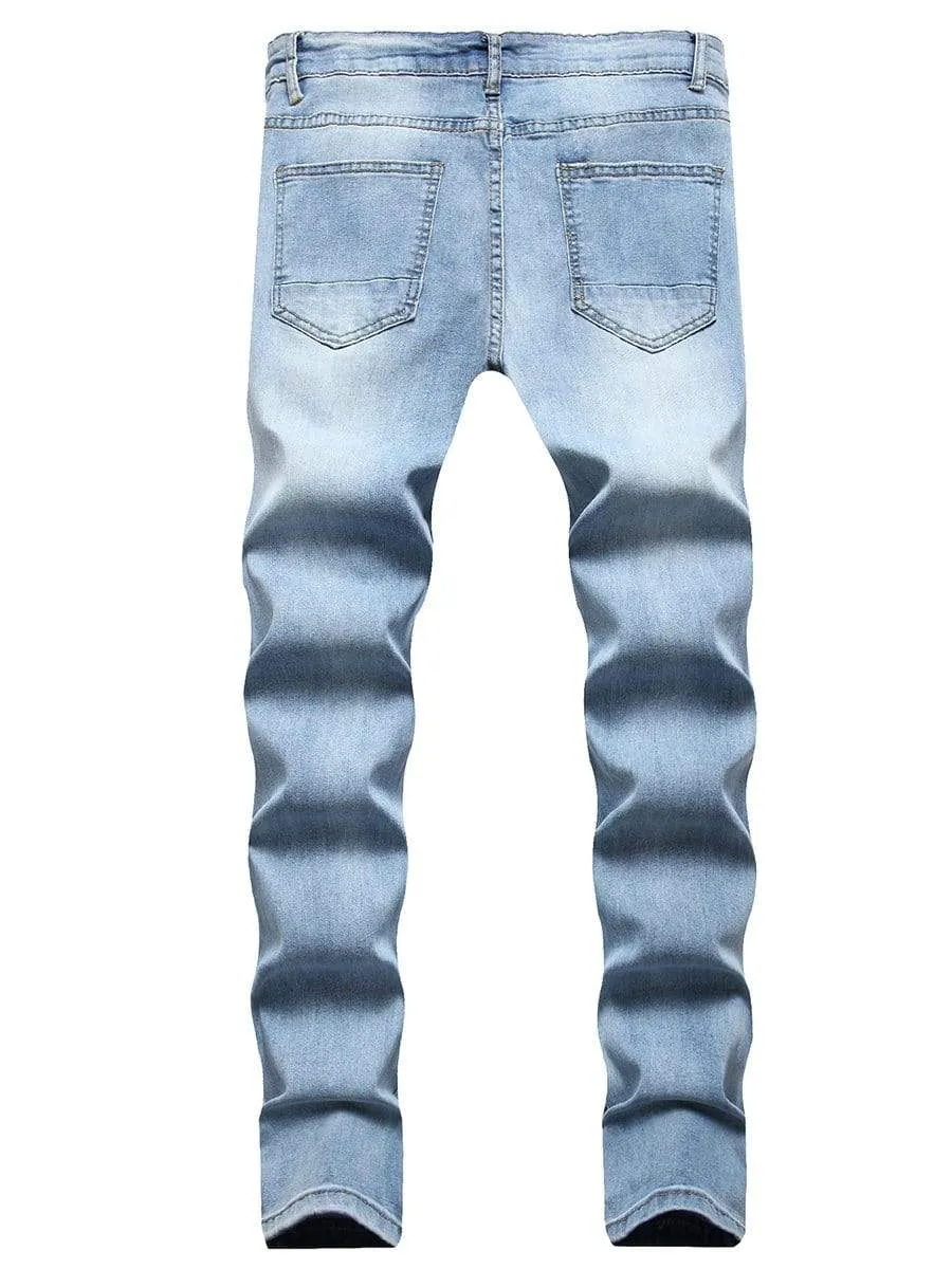 LONGBIDA Casual Trousers Men Ripped Jeans Sweatpants Sexy