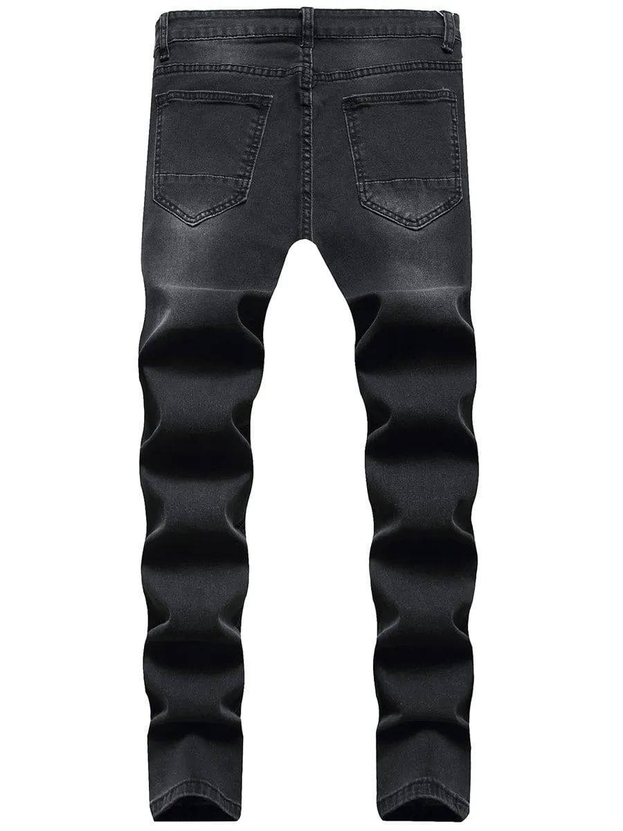 LONGBIDA Casual Trousers Men Ripped Jeans Sweatpants Sexy