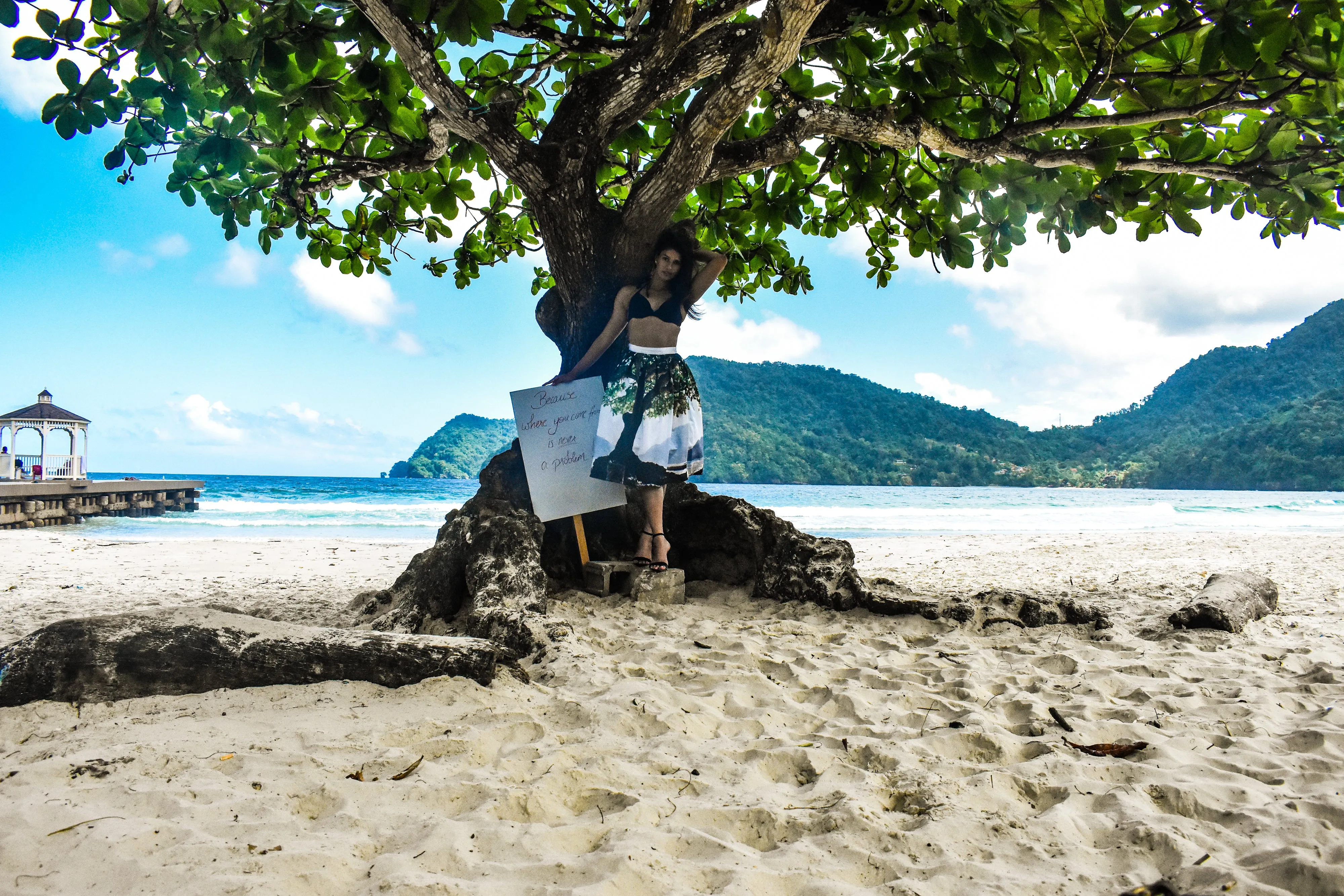 Maracas Fishing Village Almond Tree Midi Skirt