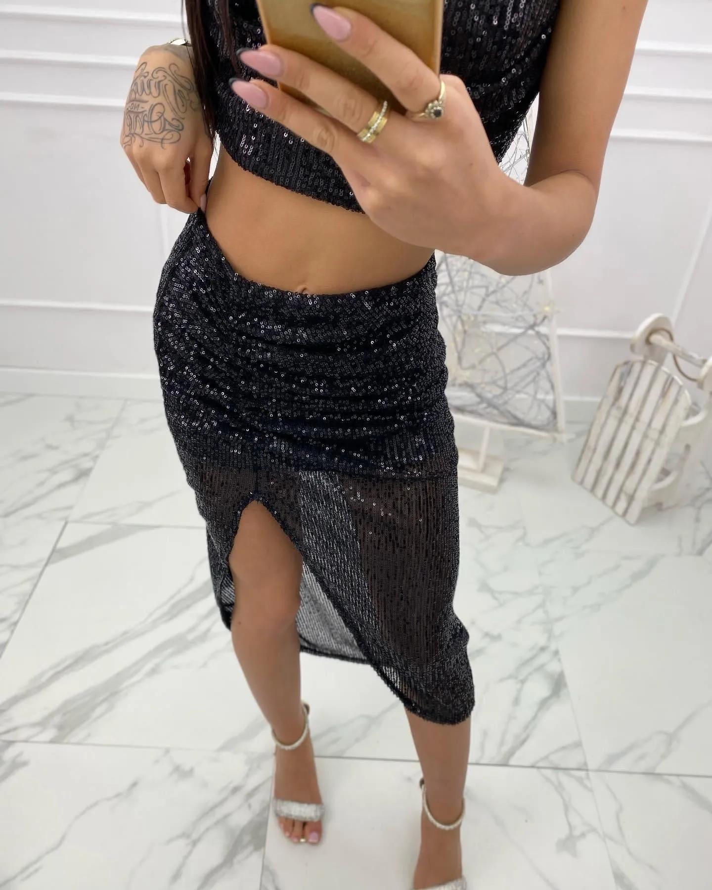 Maxi Sequin Skirt