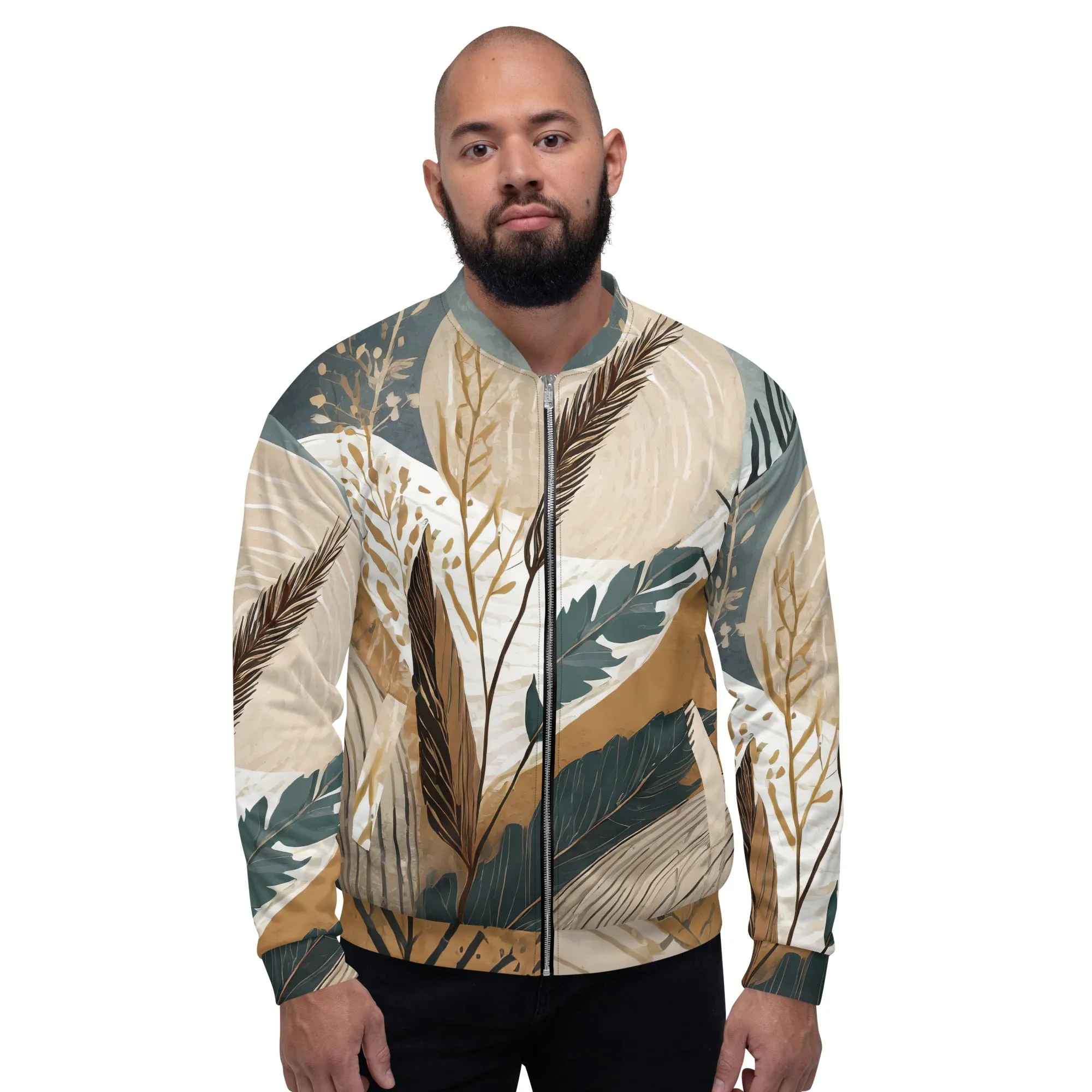 Mens Bomber Jacket, Boho Style Print