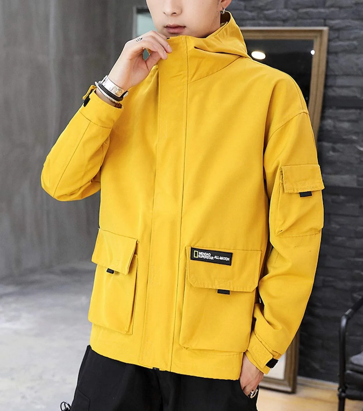 Mens Hooded Wind Jacket