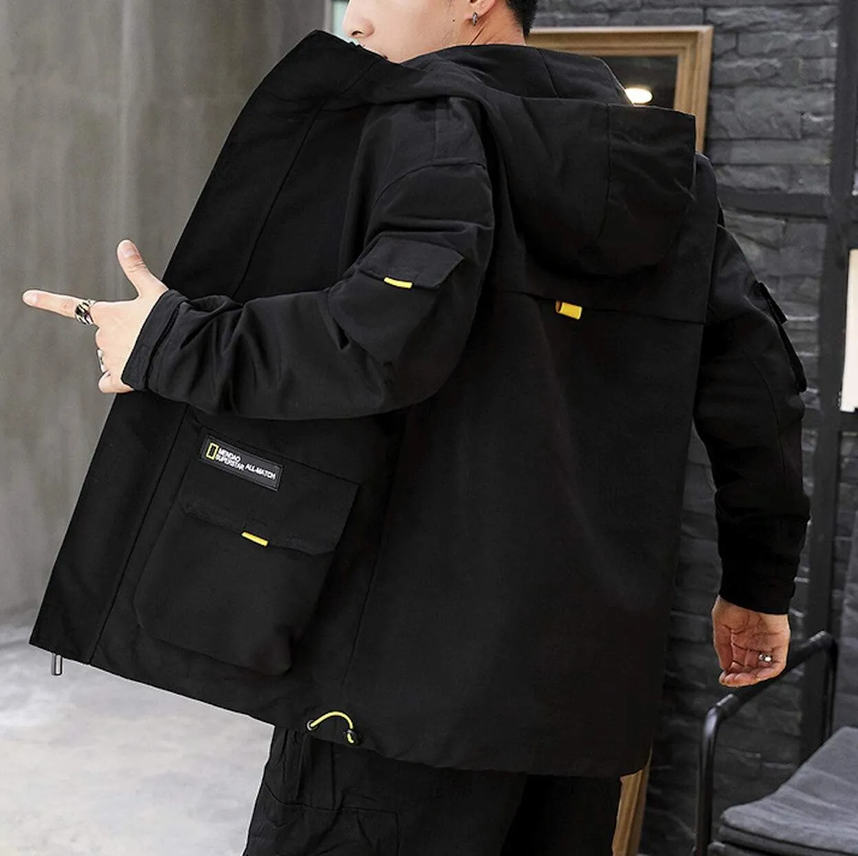 Mens Hooded Wind Jacket