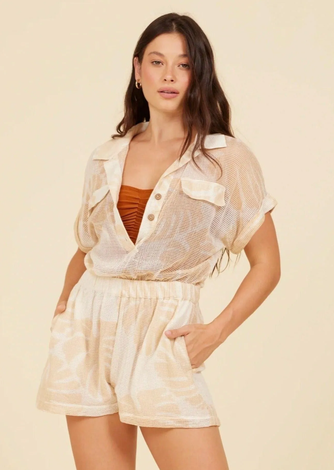 Mesh Print Playsuit
