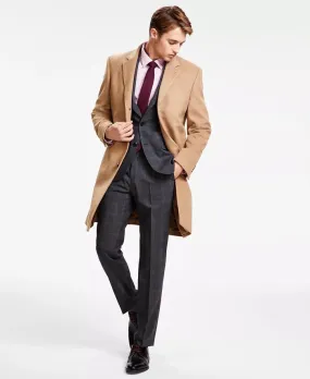 Michael Kors Men's Classic Fit Luxury Wool Cashmere Blend Overcoat 40L Camel Brown