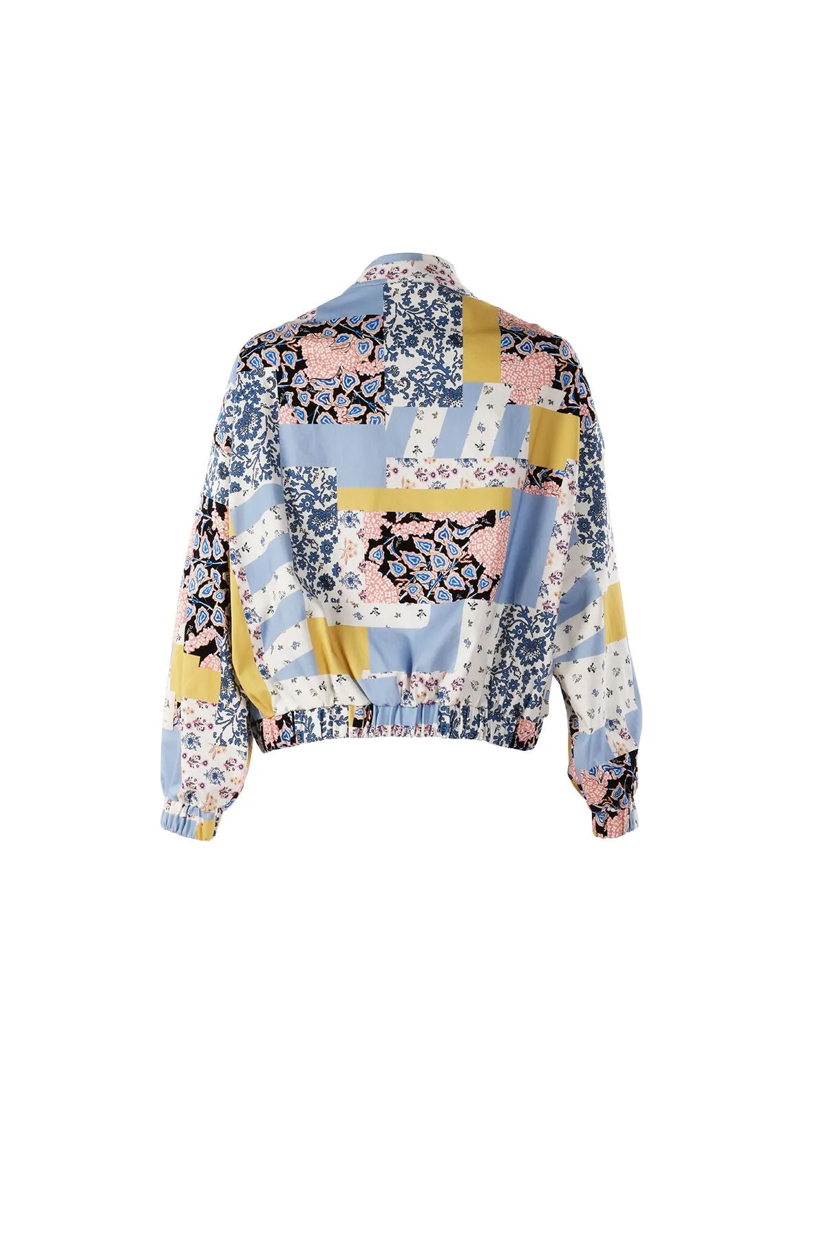 Multicolor Patterned Cotton Bomber Jacket