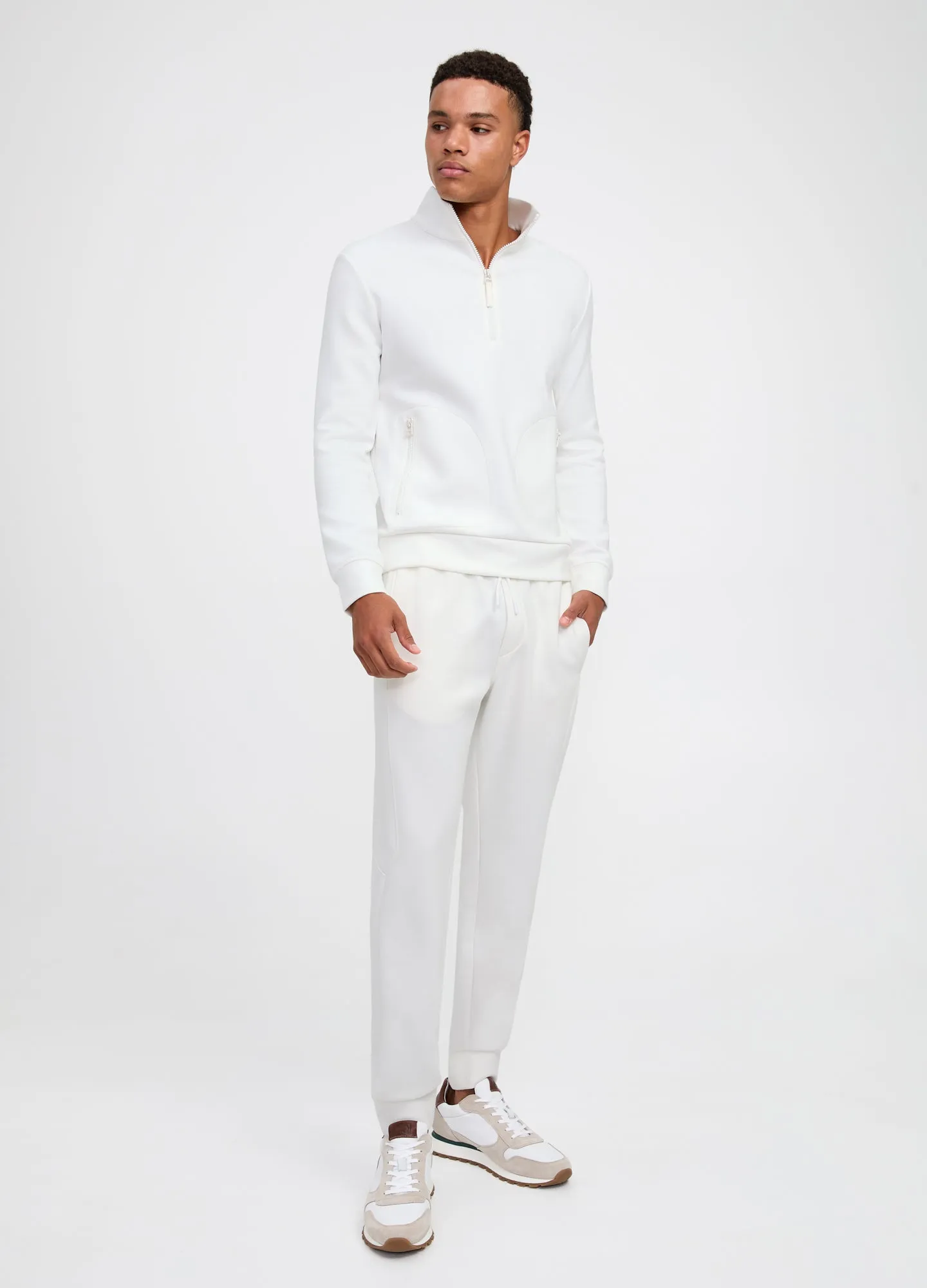 Neoprene Half Zip Sweatshirt Ecru
