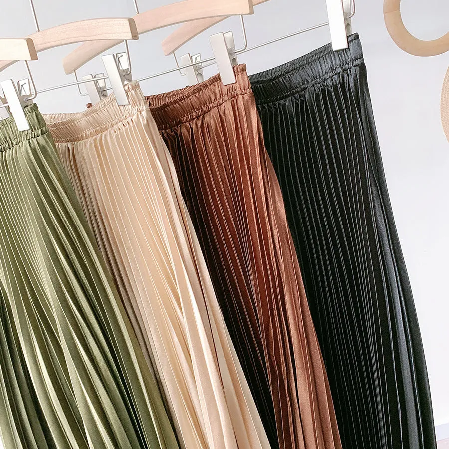 New metallic pleated skirt, size 6/8, Olive in stock, PRE-ORDER others