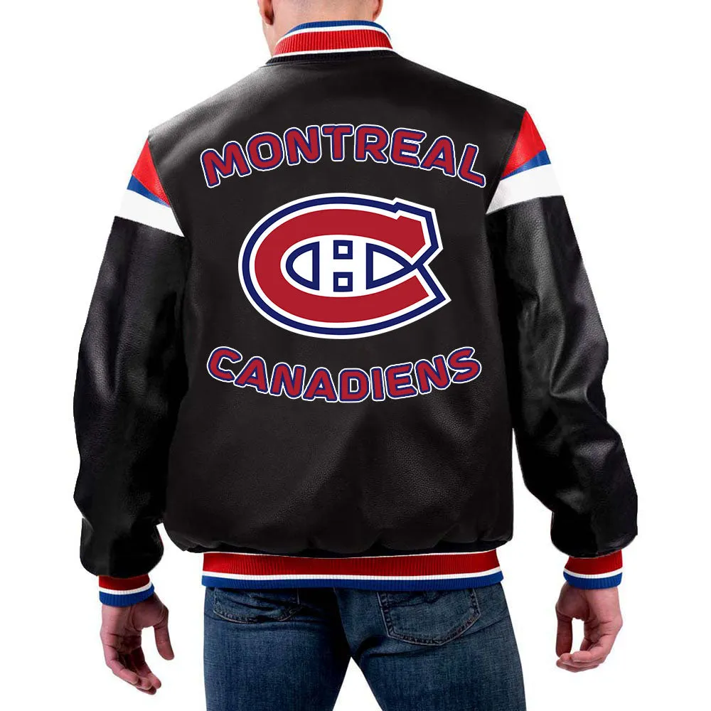 NHL Montreal Canadiens Multicolor Leather Pregame Jacket