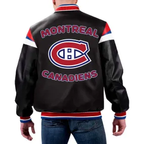NHL Montreal Canadiens Multicolor Leather Pregame Jacket