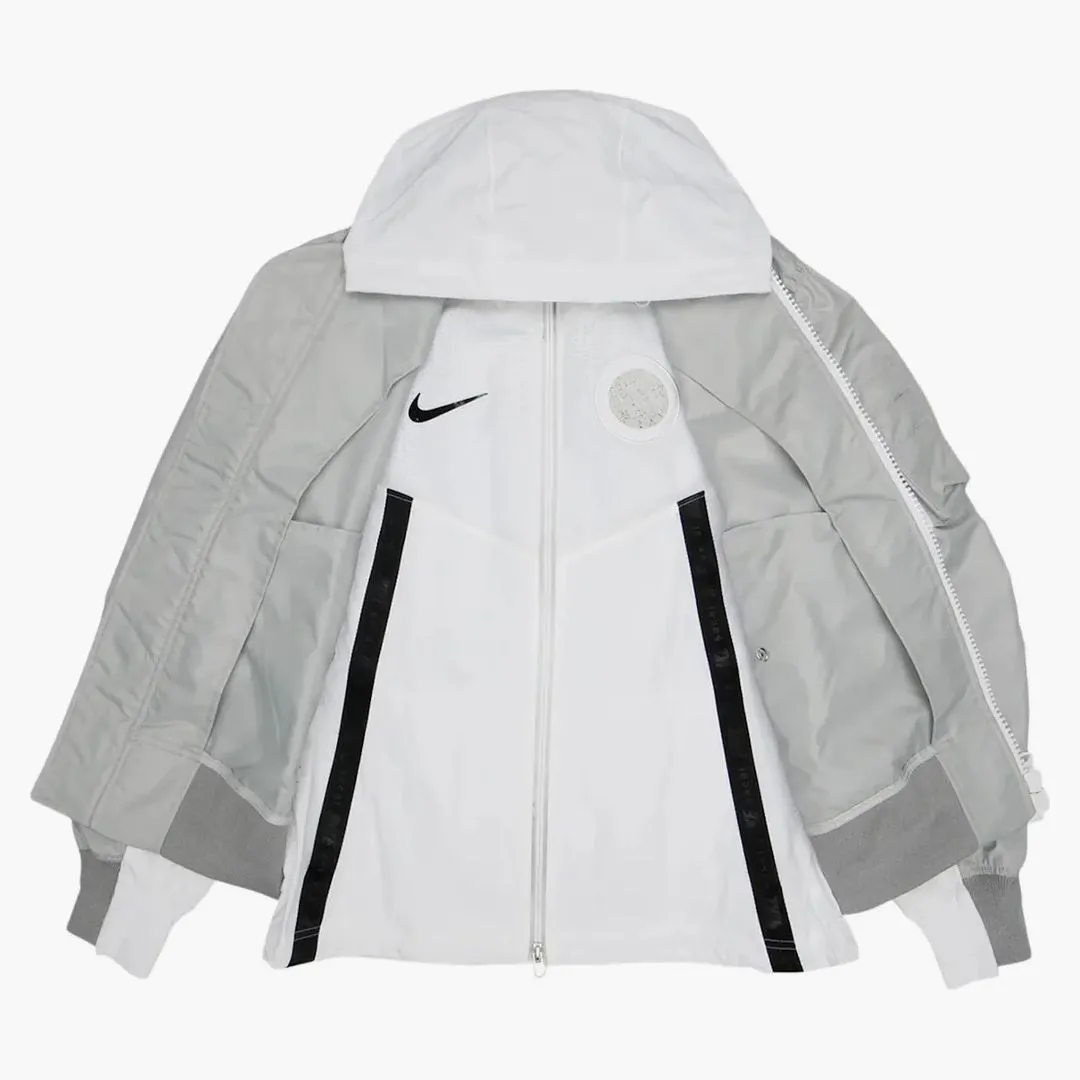 Nike X Sacai Layered Bomber Jacket Grey Fog