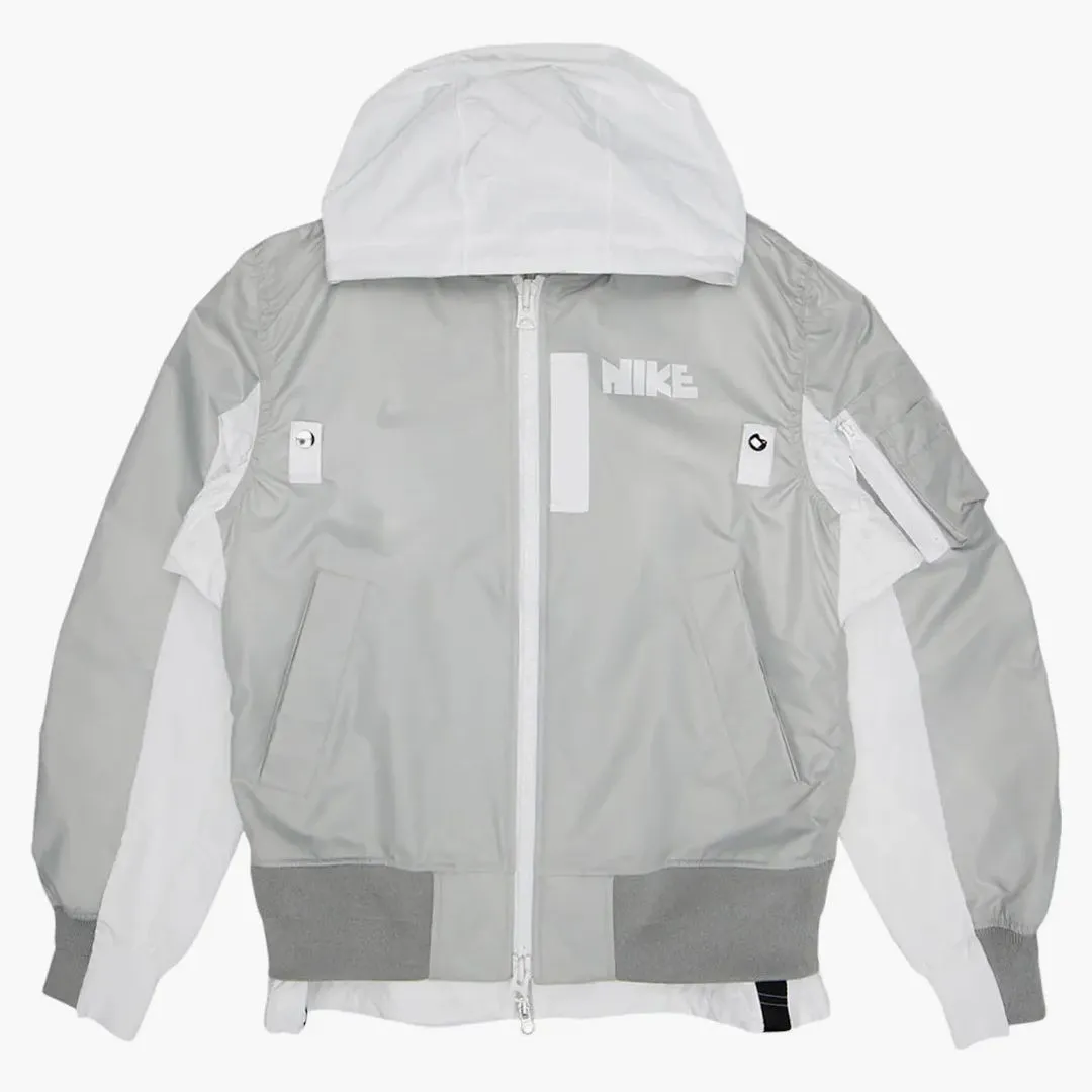 Nike X Sacai Layered Bomber Jacket Grey Fog