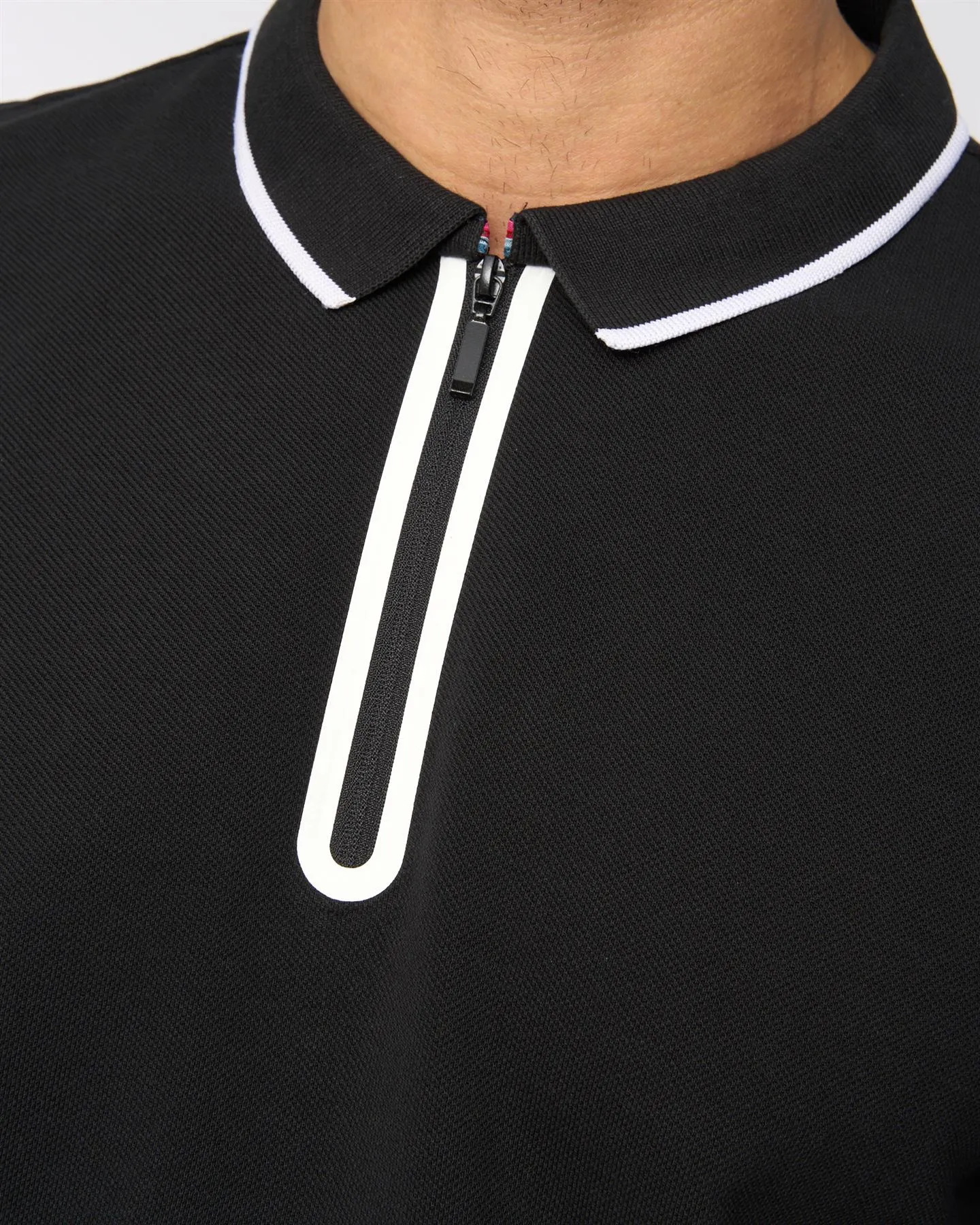 Oakden Zip Front Polo Black