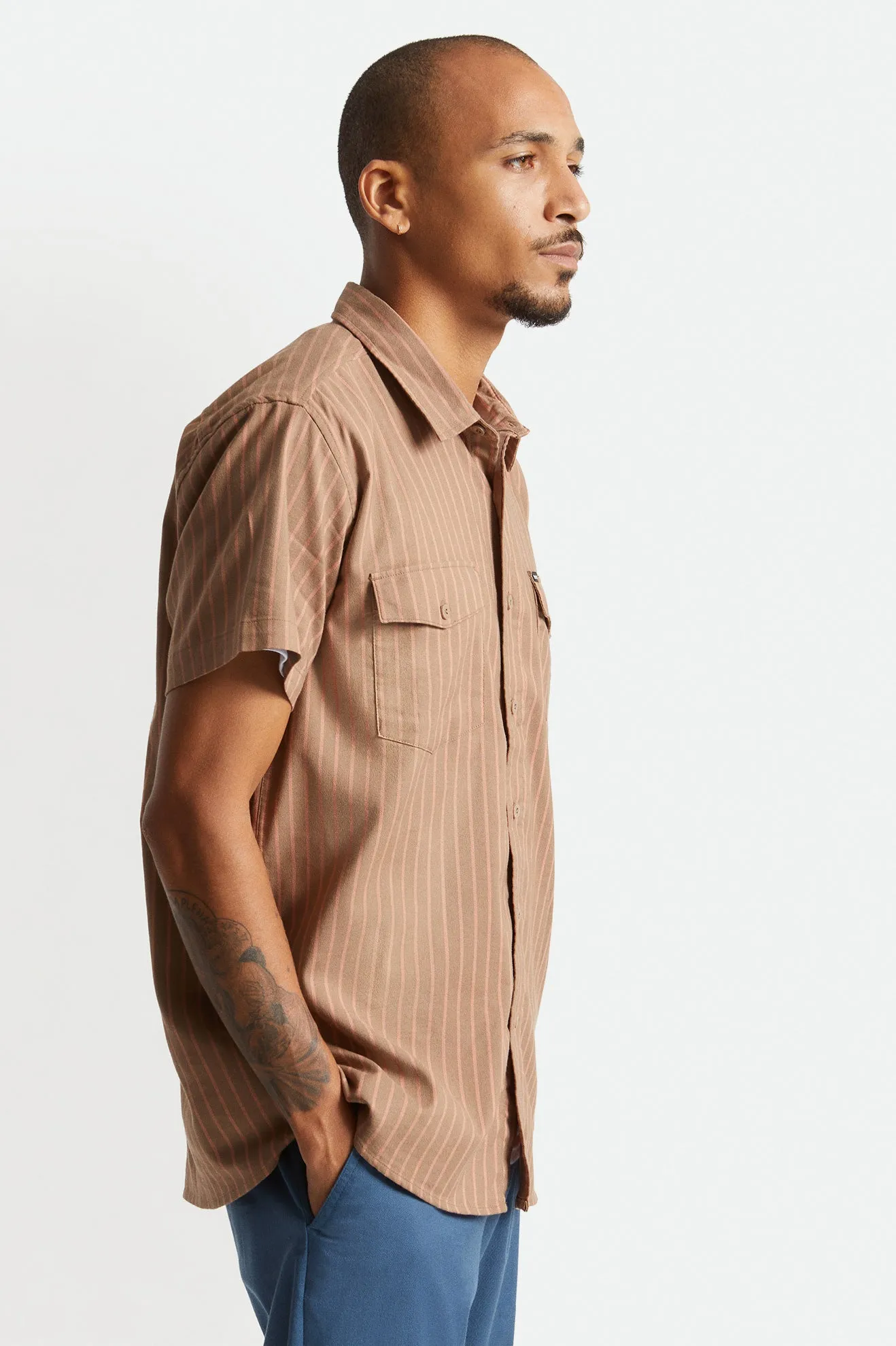 Olson Utility S/S Woven - Twig/Apricot Jam