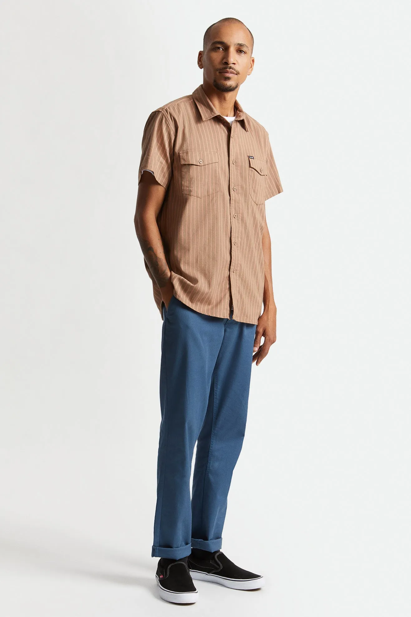 Olson Utility S/S Woven - Twig/Apricot Jam