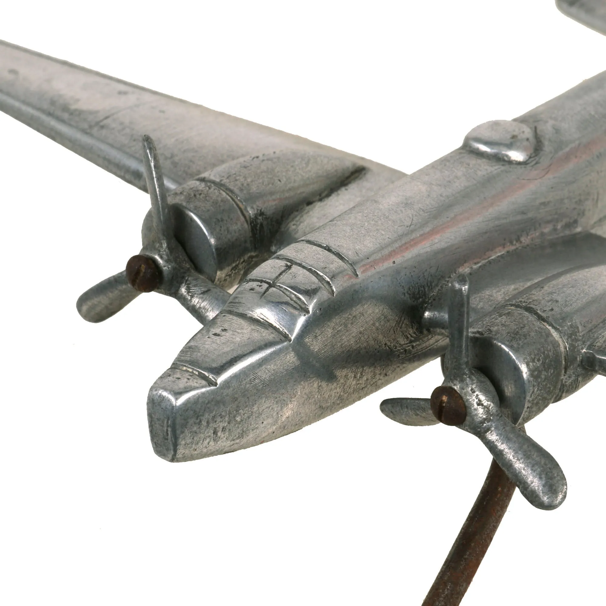 Original U.S. WWII Floating B24 Bomber Trench Art Stand - Dated 1944