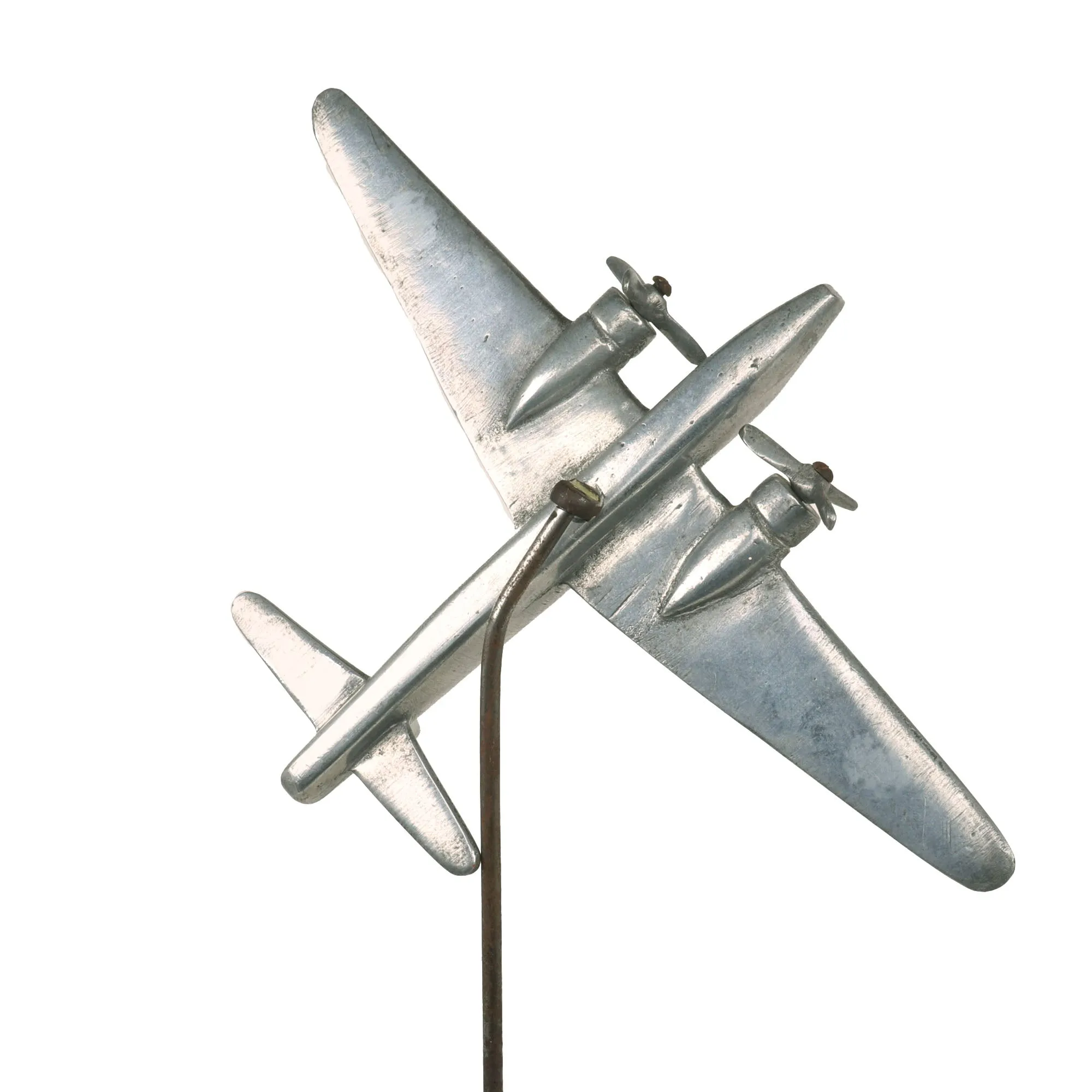 Original U.S. WWII Floating B24 Bomber Trench Art Stand - Dated 1944