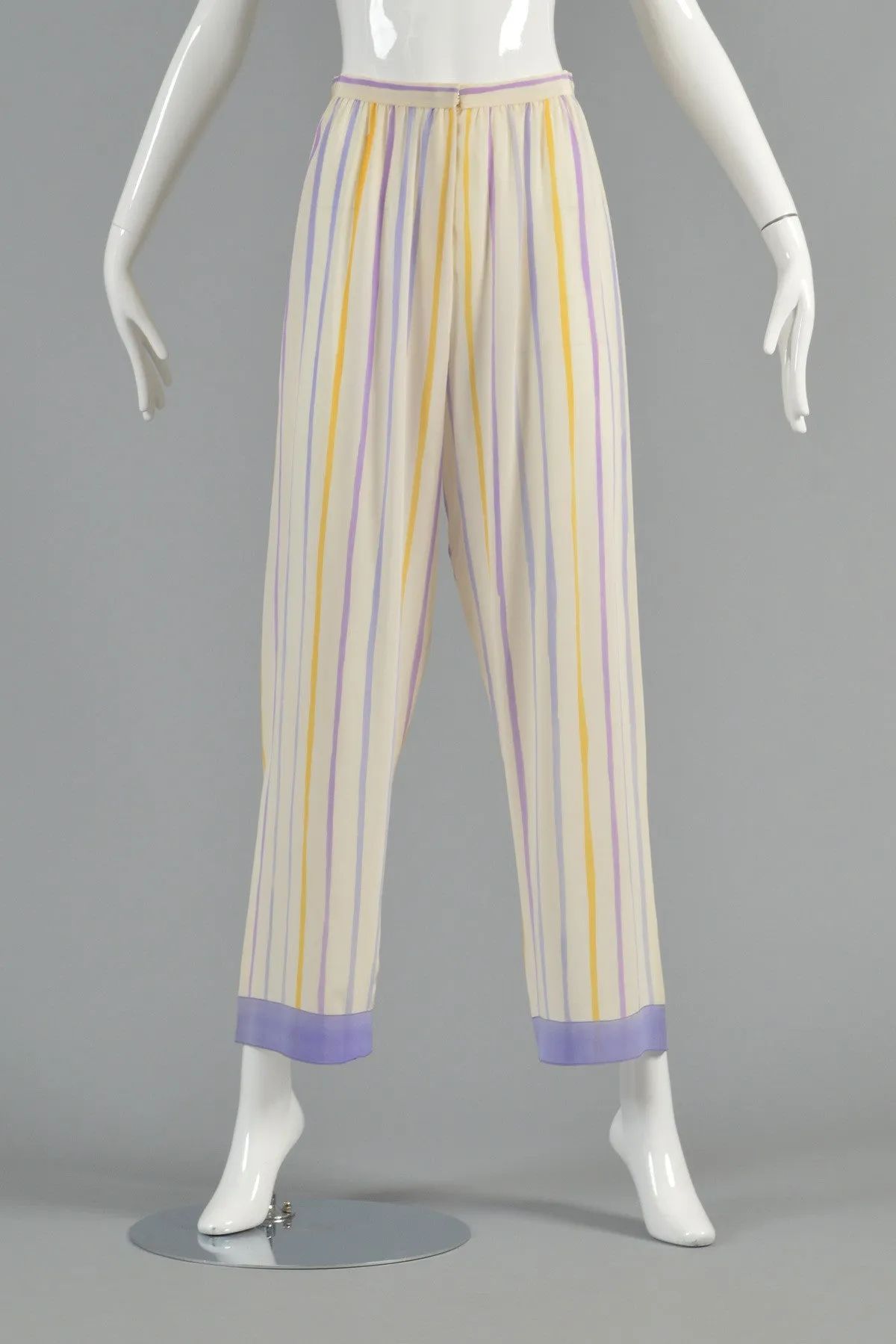 Oscar de la Renta Hand-Painted Silk Kimono Ensemble