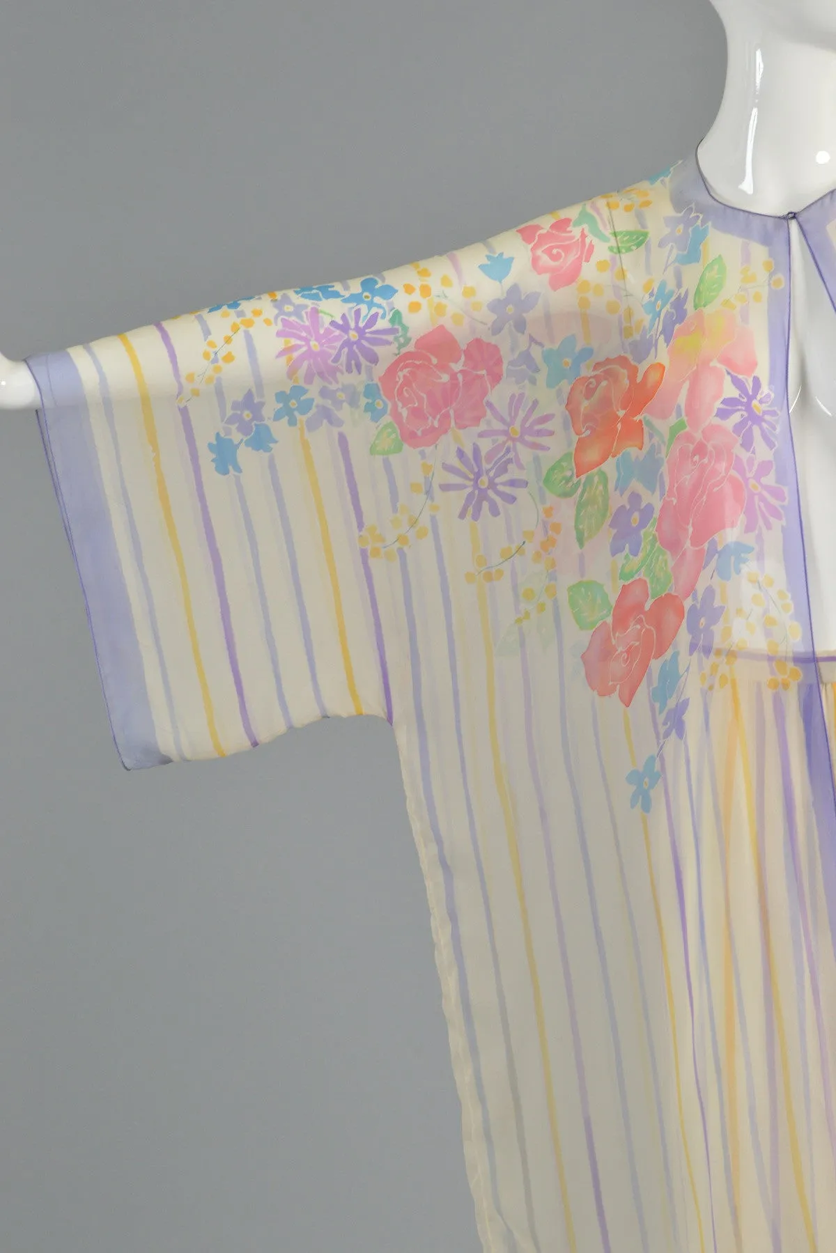 Oscar de la Renta Hand-Painted Silk Kimono Ensemble