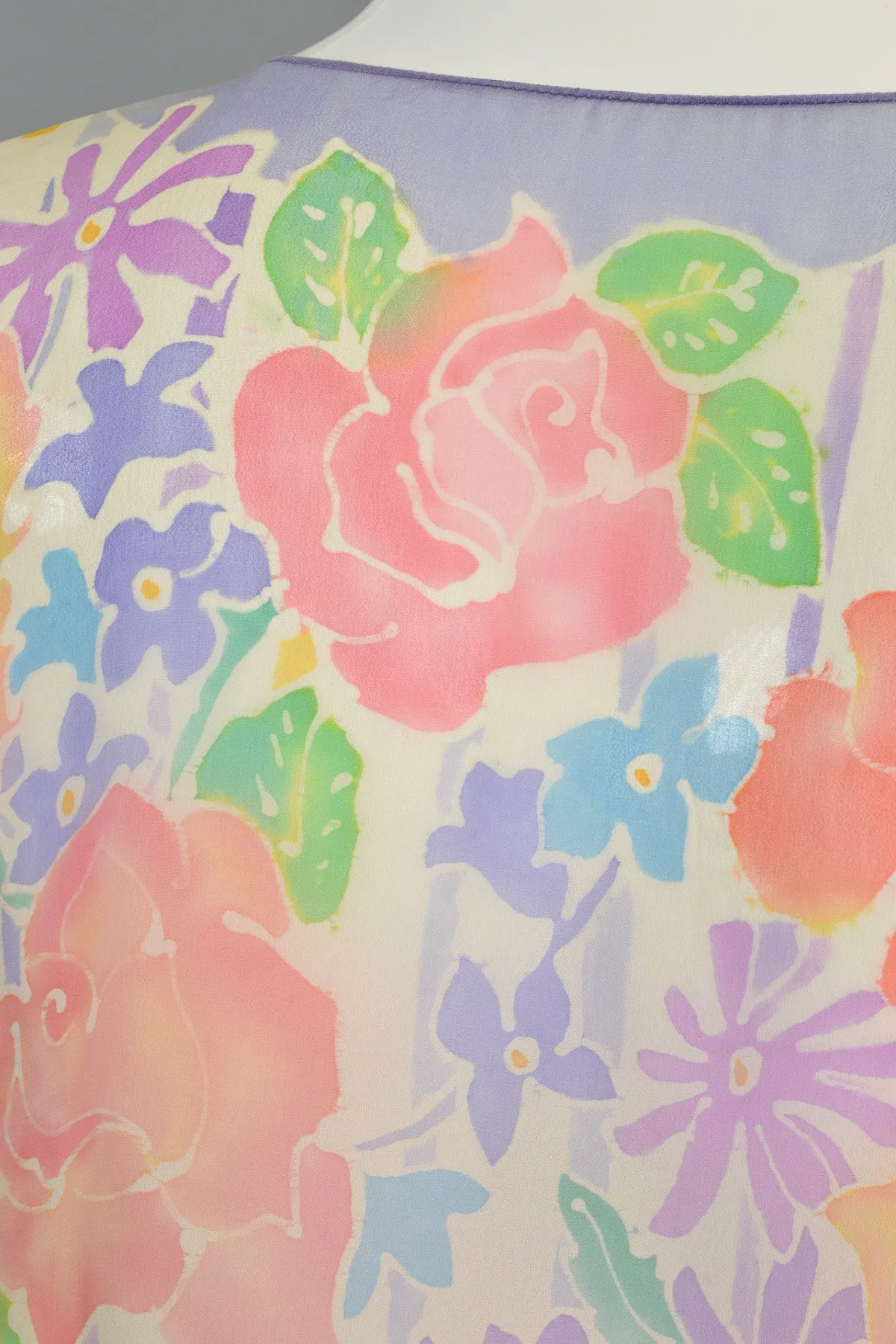 Oscar de la Renta Hand-Painted Silk Kimono Ensemble