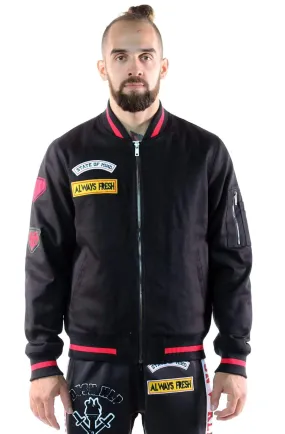 Padded Twill Bomber Jacket.