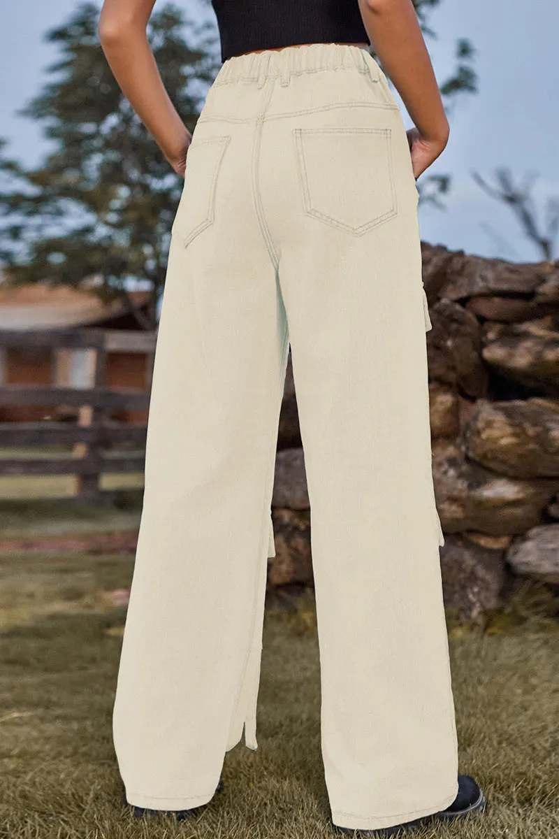 PF803 Denim Pocket String Pants