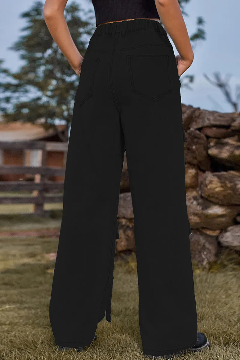 PF803 Denim Pocket String Pants