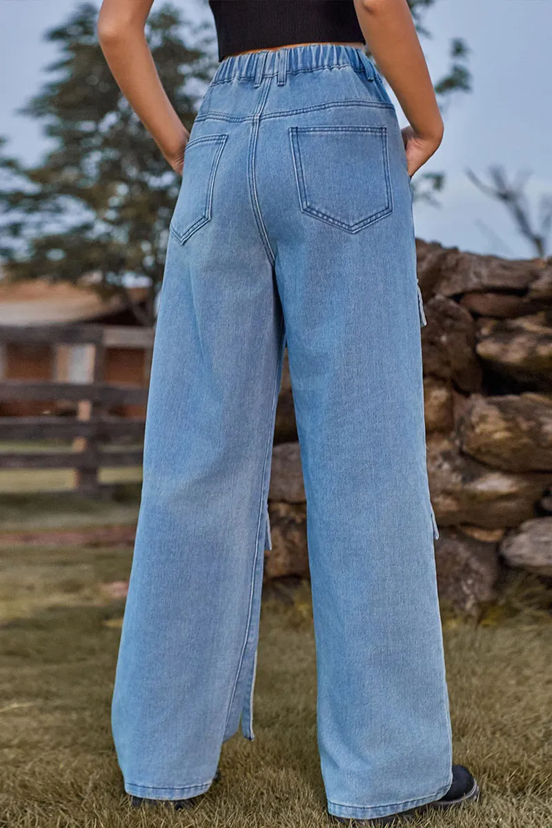 PF803 Denim Pocket String Pants
