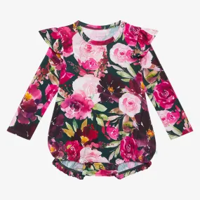 Posh Peanut Zelda L/S Ruffled Bubble Romper