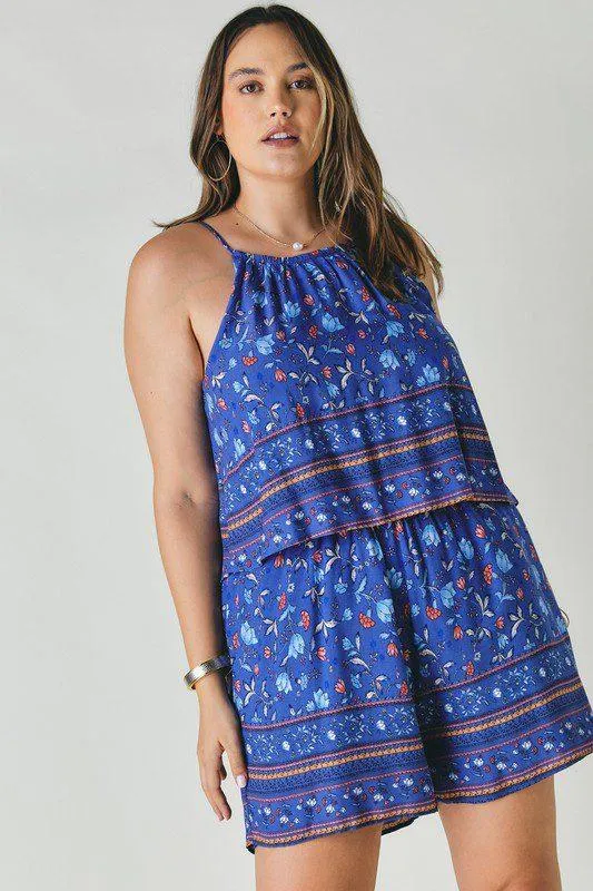 Printed Halter Romper